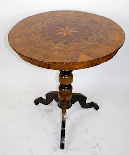 Italian 19th century marquetry gueridon table