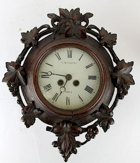 French Black Forest wall clock