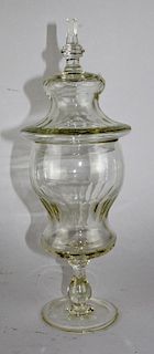 French glass lidded apothecary jar