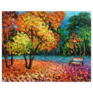 Alexander Antanenka, "Dance Of The Falling Leaves" Original Painting on Canvas, Hand Signed with Letter of Authenticity.