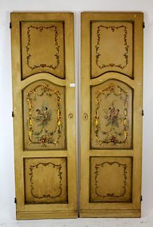 Pair of antique French music room doors