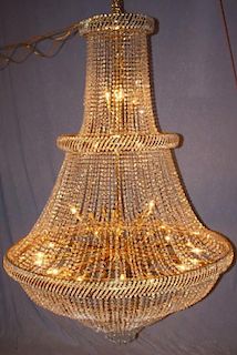 Grand scale Empire style basket chandelier