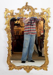 Italian Chippendale style gilt wood mirror