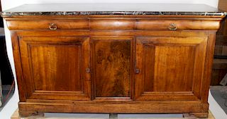 French Louis Philippe buffet bas with marble top