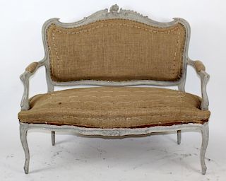 French Louis XV painted settee