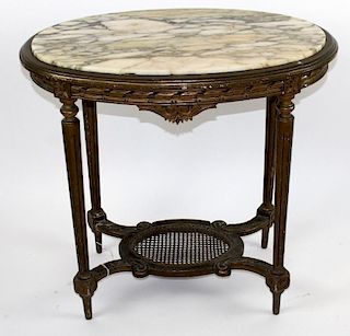 Louis XVI style marble top side table