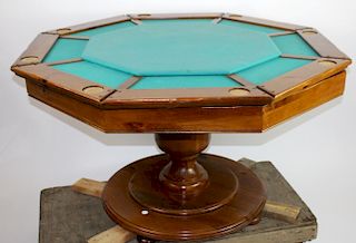 Vintage octagonal top bumper pool table