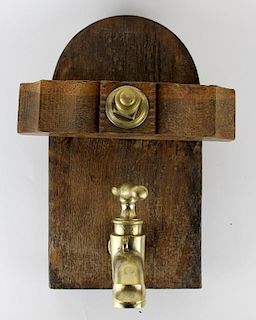 French wine barrel sommelier door with bronze tap