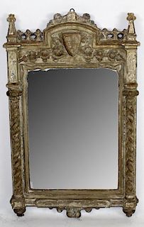 Italian carved and painted mirror
