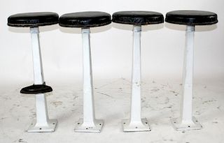 4 vintage iron ice cream parlor stools