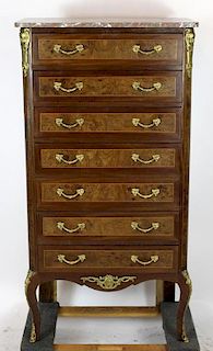 French Louis XV style bombe semainier chest