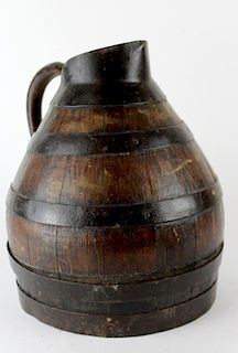 French wood & iron wine pitcher
