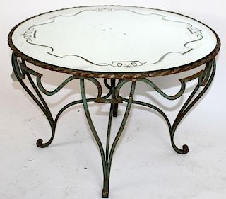 French round iron tale with mirrored top