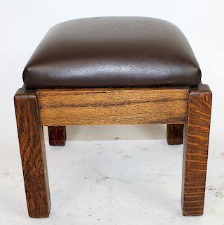 Mission style foot stool with in oak