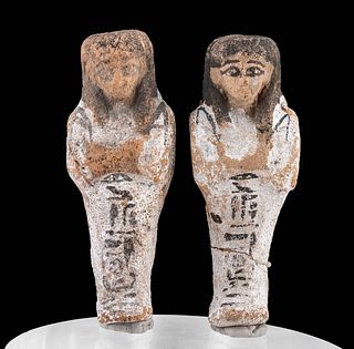 Exhibited Pair of Egyptian Ushabti for Amennioutnakht