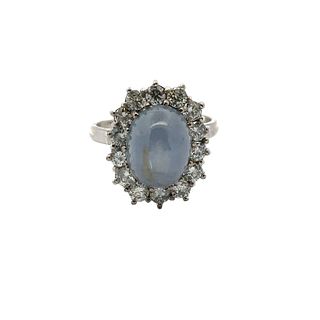 Star Sapphire & Diamonds 14k Gold Ring