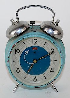 Vintage blue alarm clock