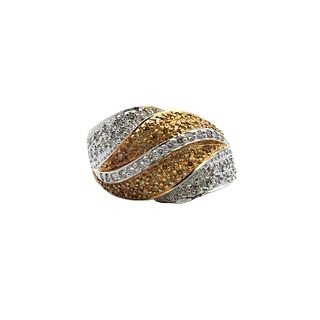 14kt Gold Ring with yellow and white Diamonds