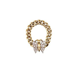 Pomellato Milan Flexible Butterfly Ring In 18Kt Gold With VS Diamonds