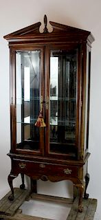 Chippendale style vitrine in mahogany