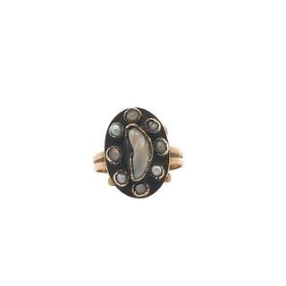 Georgian 14kt Gold Ring with Pearls