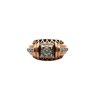 Retro 18kt Gold Ring with Diamonds