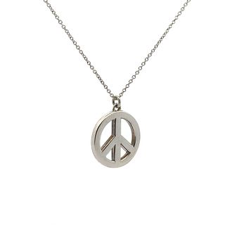 Tiffany & Co. Sterling Silver Peace Pendant Necklace