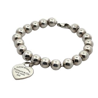 Tiffany & Co. Sterling Silver Hardware ball link charm Bracelet