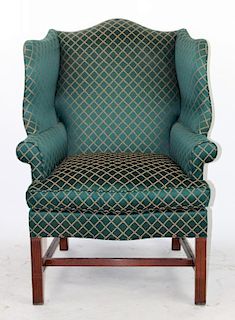 Chippendale style wing back chair