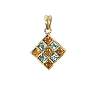 Biko 18kt Gold Pendant with Citrines and Topaz