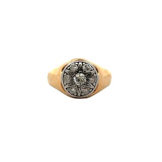 Antique 18k Gold Ring with Diamonds