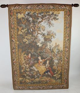 Classical scene tapestry on rod
