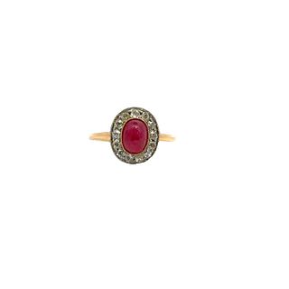 1.85 Ctw in Ruby and Diamonds 18kt Gold Ring