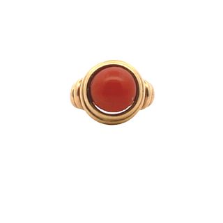Retro 18kt gold Ring with Coral
