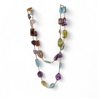 510 Cts in Semi-Precious stones 18kt gold Necklace