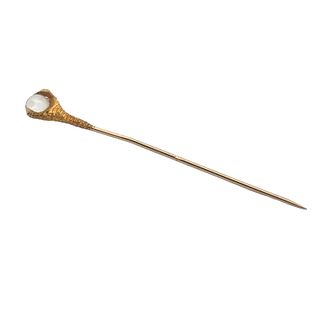 14kt Gold Tie Pin with Moonstone