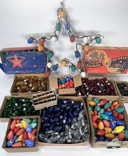 COLLECTION OF VINTAGE CHRISTMAS LIGHTS REPLACEMENT BULBS GE