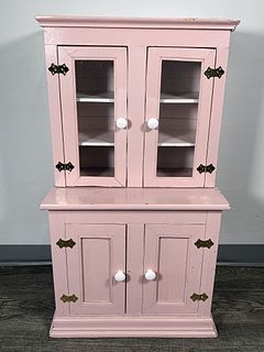 PAINTED PINK CHILD SIZED HUTCH