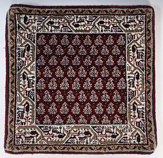 SMALL SQUARE WOVEN ORIENTAL WOOL RUG
