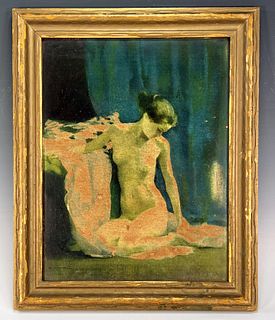 SIGNED PAINTING OF ELEGANT NUDE WOMAN