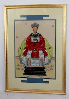 Chinese ancestoral painting on linen