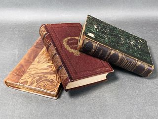 FIVE ANTIQUE VINTAGE FRENCH BOOKS 1850S-1880S