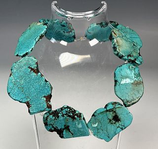 DRAMATIC TURQUOISE SLABS NECKLACE