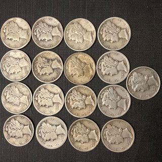 Group of 82 Mercury Head Silver Dimes 1916 - 1945