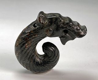 ANCIENT CARVED CHINESE DRAGON TOGGLE - 2 INCH ARCHAIC ARTWORK