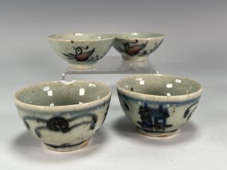 2 PAIR OF SMALL TEA CUPS