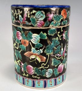 FAMILLE NOIR CYLINDRICAL BOX WITH LID