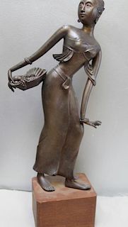 Bronze or Brass Southeast Asian Sculpture of a