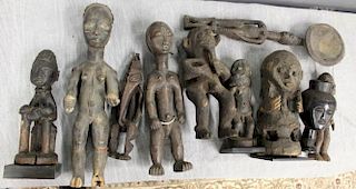 Large Grouping Of  10 Antique African /Tribal