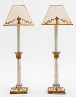 Neoclassical Revival Manner Porcelain Table Lamps